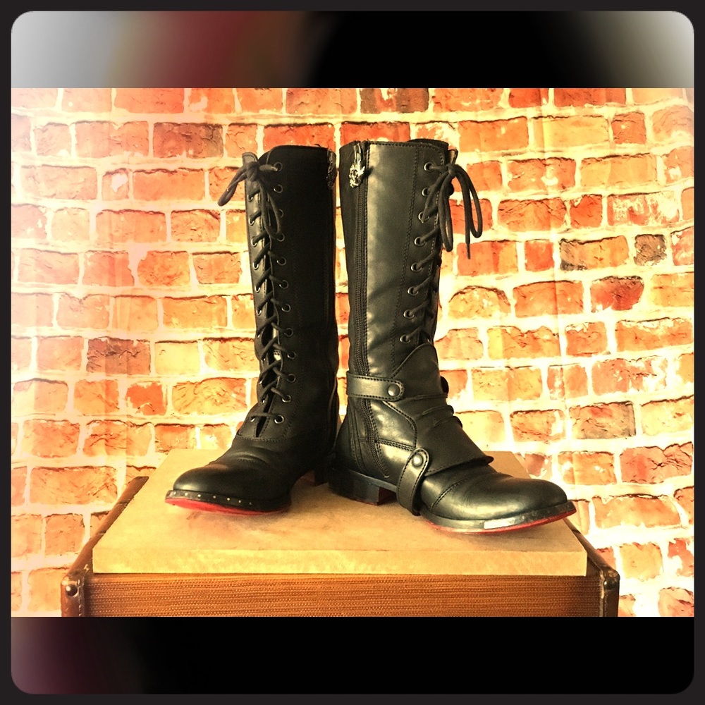 Mark Nason black motorcycle boots